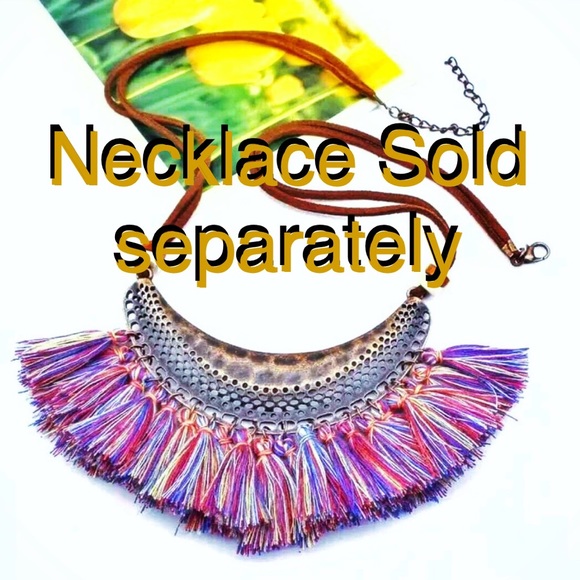 NEW Gold Hoop Boho Tassel Fringe Earrings - Picture 2 of 3